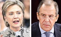Hillary Clintron e Sergey Lavrov