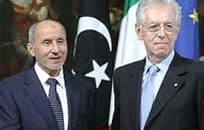 Mario Monti con Abdel Jalil