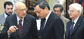 Giorgio Napolitano con Mario Draghi