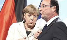 Angela Merkel e François Hollande