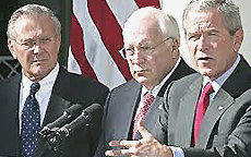 Rumsfeld, Cheney e Bush