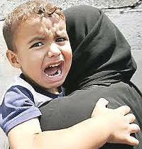 Il terrore negli occhi un bimbo palestinese