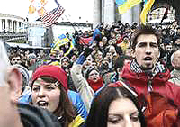 La protesta nella capitale ucraina