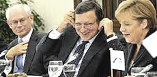 Van Rompuy, Barroso e Merkel
