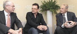 Bono tra Van Rompuy e Soros