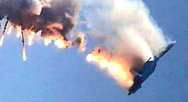 Il bombardiere Su-24 abbattuto dai turchi