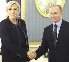 Marine Le Pen con Vladimir Putin