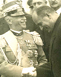 Vittorio Emanuele III con Mussolini